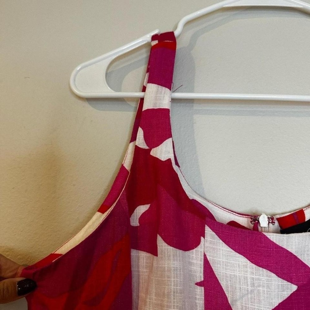 NWT MSK Brand pink red and white floral women's dress size medium. - Picture 3 of 6